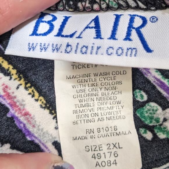 Black abstract 80s print midi skirt - Picture 3 of 3